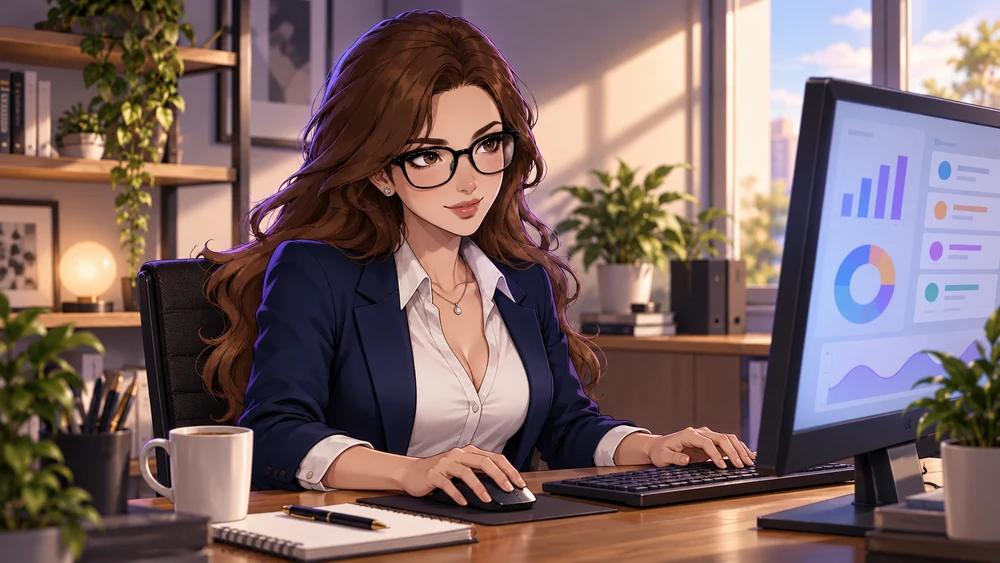 IA trabajando en su oficina